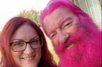 Man with pink beard