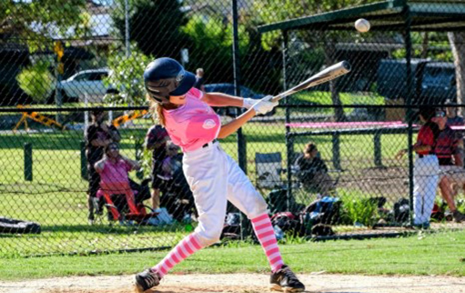 Baseball player in pink