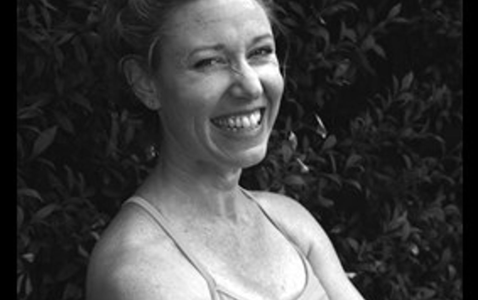 Black and white photo of Pilates instructor Fiona Eakin