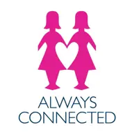 BCNA's logo the Pink Lady, with the text 'Always connected'